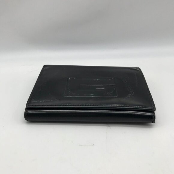 Gucci Black Patent Leather Tri-Fold Embossed Wallet - Picture 4 of 12
